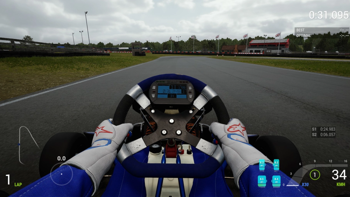 KartKraft cockpit view in VR showing the sense of speed.